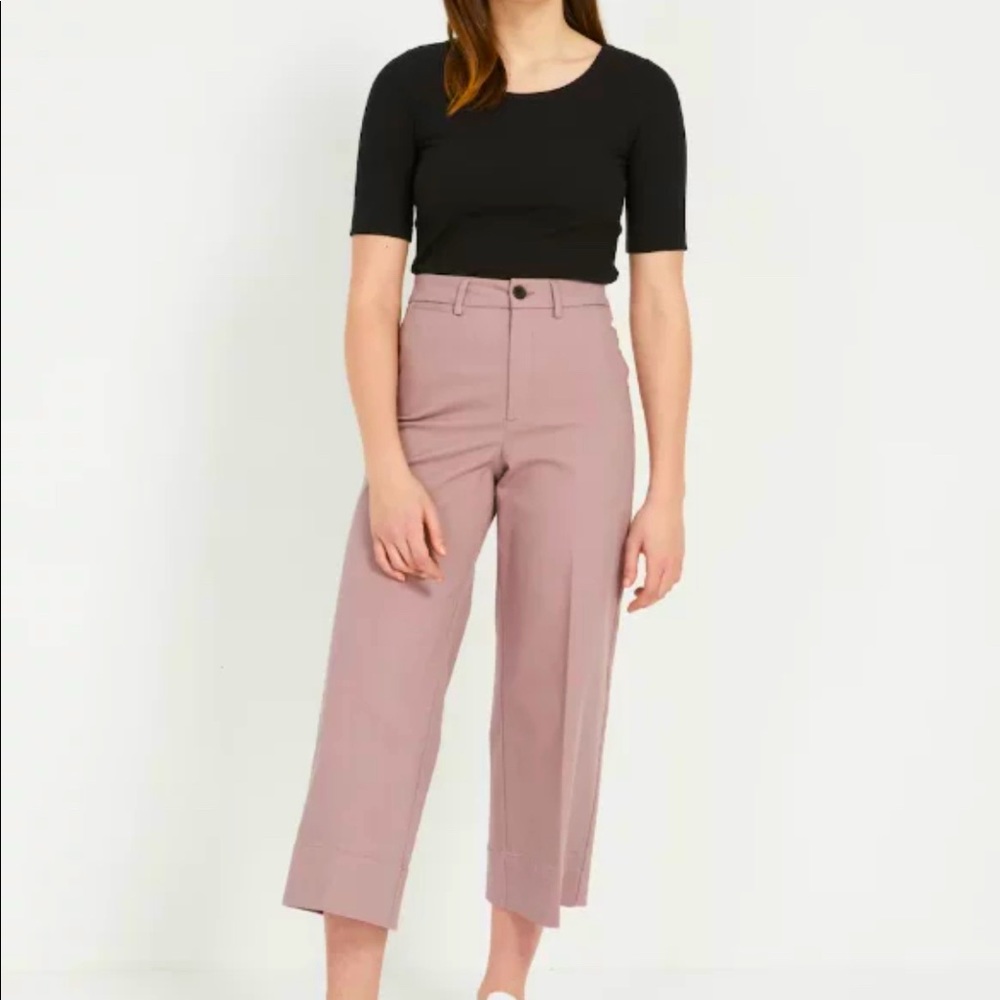 Frank and Oak Josephine wide leg good cotton pants -  Dusty Lavender